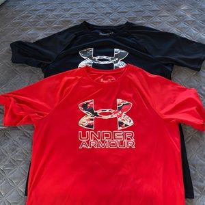 Boys Under Armor Big Logo Tech Tee 2 Shirts included